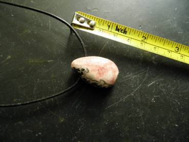 Kette, Lederband, Tropfen, Rhodochrosit, rosa, pink, Silber, Frauen, Männer, Unisex
